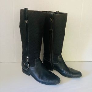 Anne Klein Boots 7.5, leather/fabric